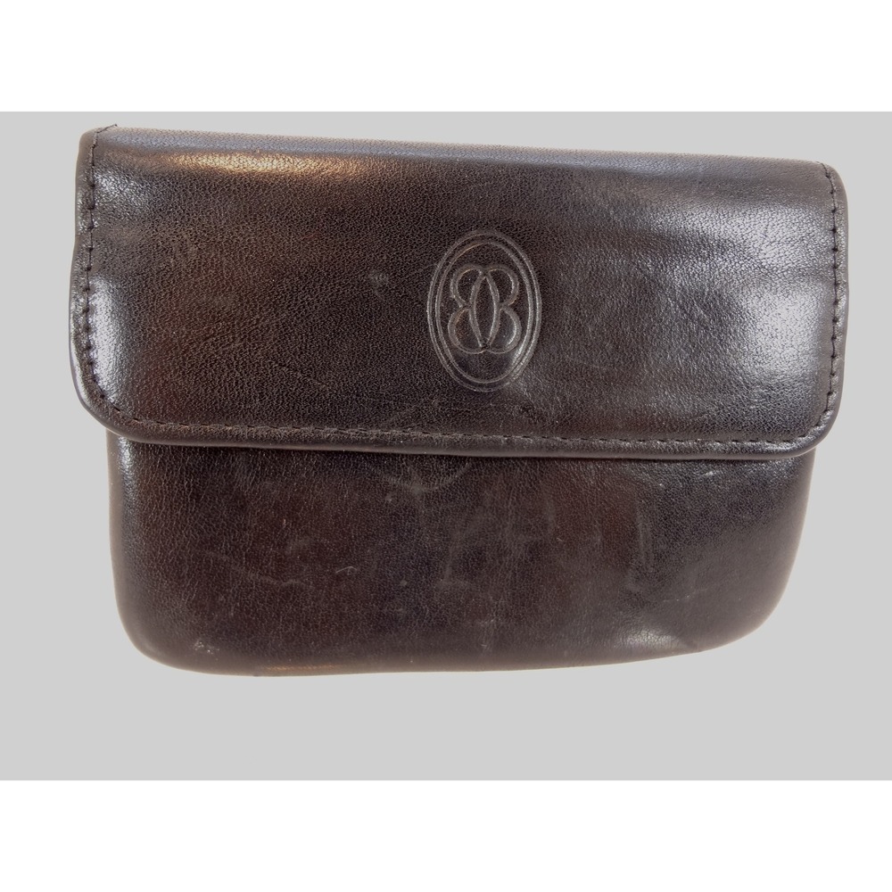 Buxton Coin Purse Women Black Good‎ Vintage Leather Snap Zip Pouch Logo